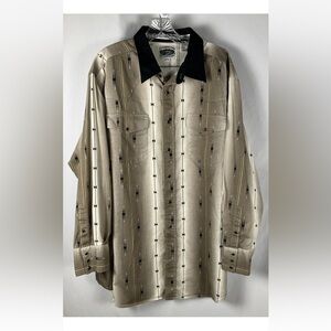 VTG Cumberland Outfitters Mens XXL Aztec‎ Print Pearl Snap Wester/